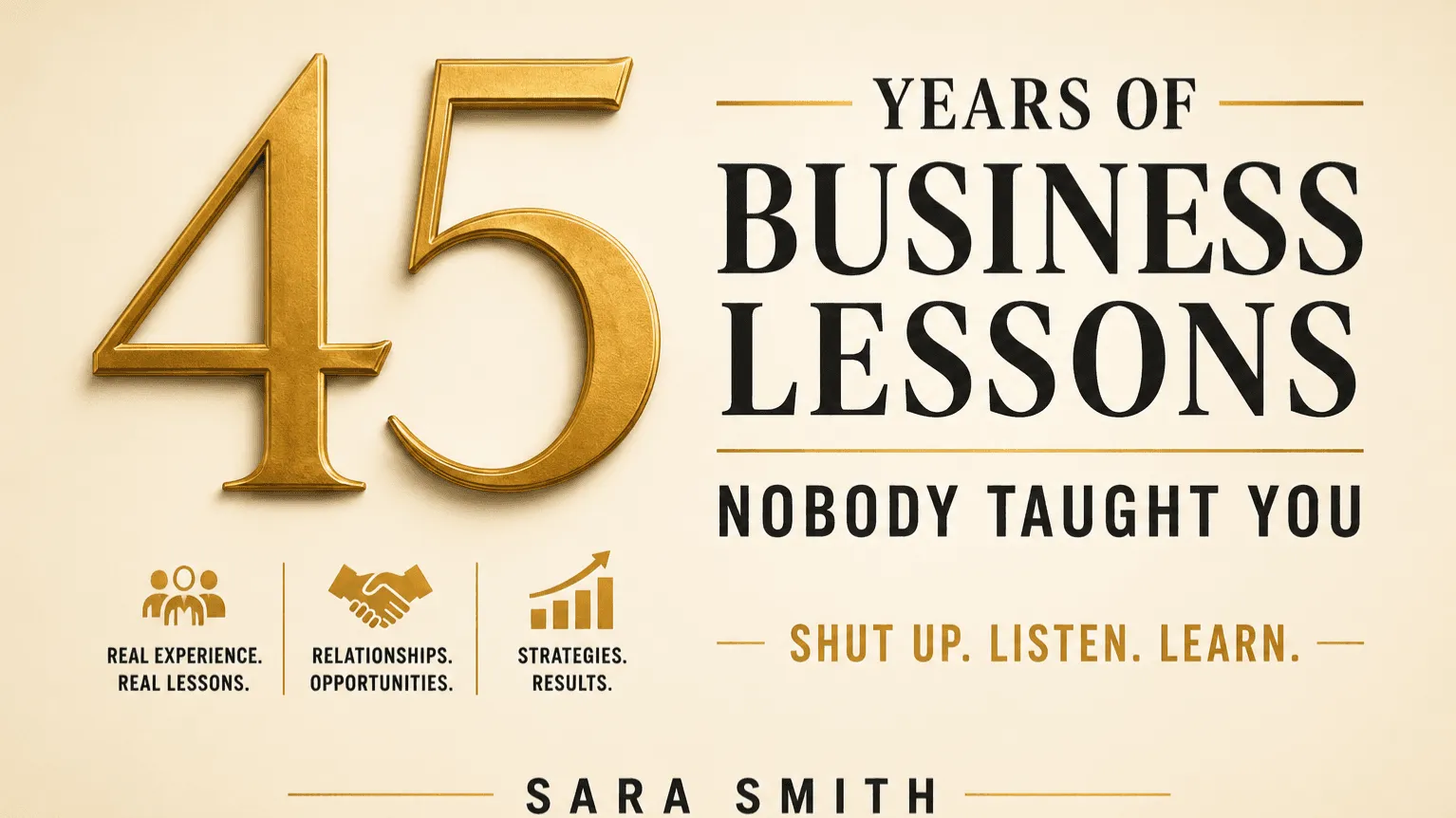 Cover of 45 Business Lessons Nobody Taught You by Sara Smith